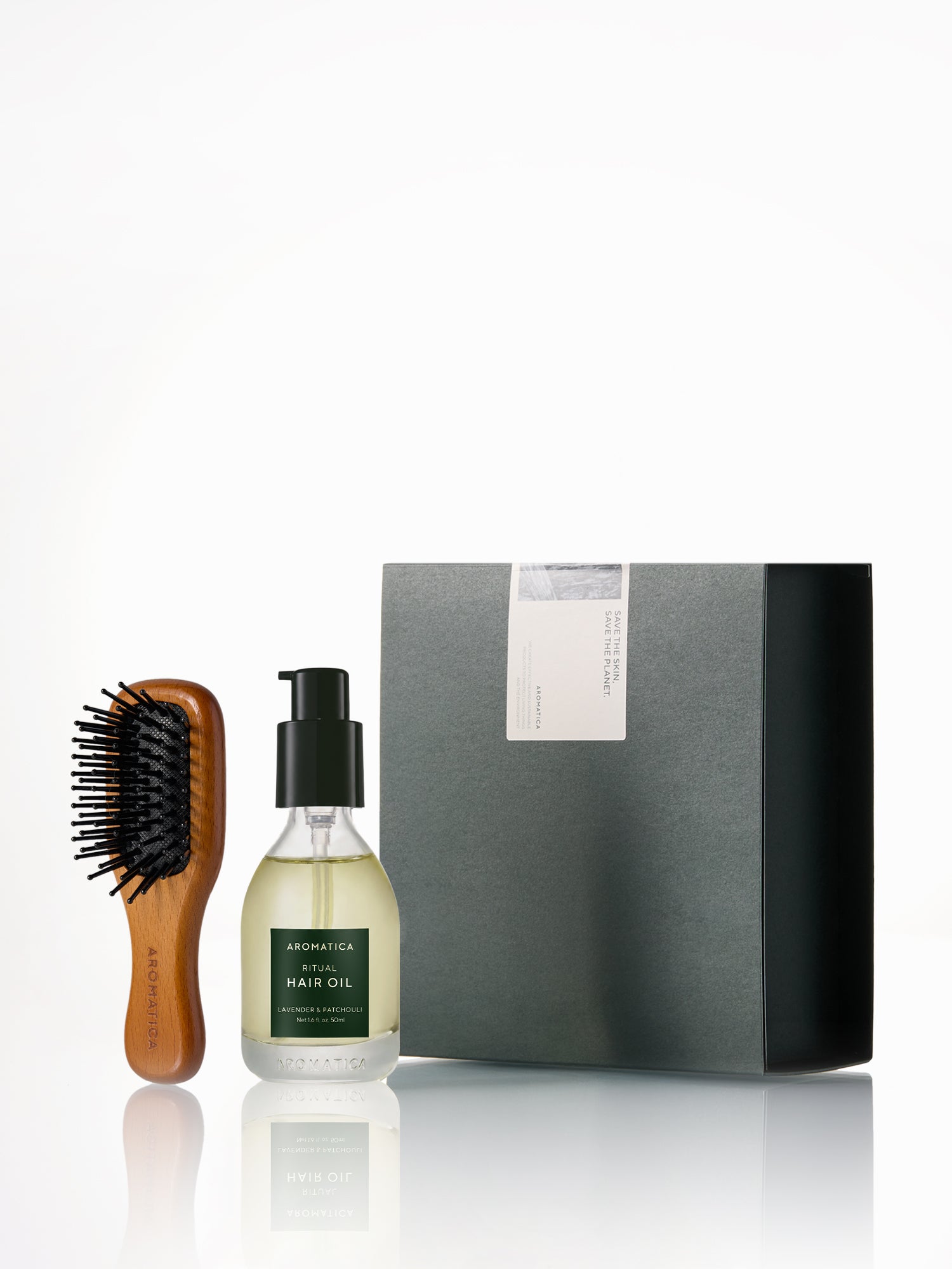 Ritual Hair Oil & Wooden Brush Set