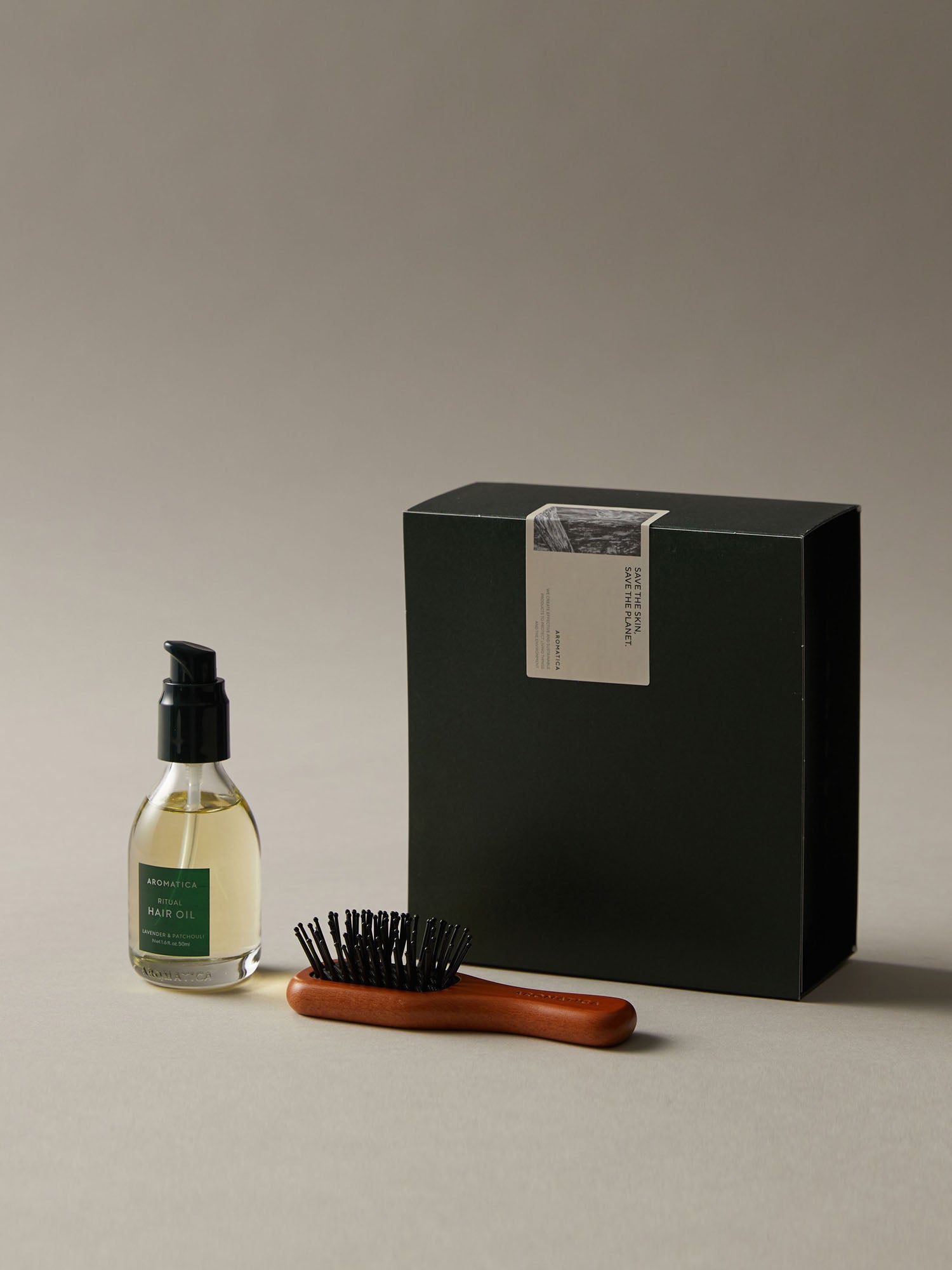 リチュアル ヘアオイル ラベンダー＆パチョリ 50ml＆木製ブラシ デュオ