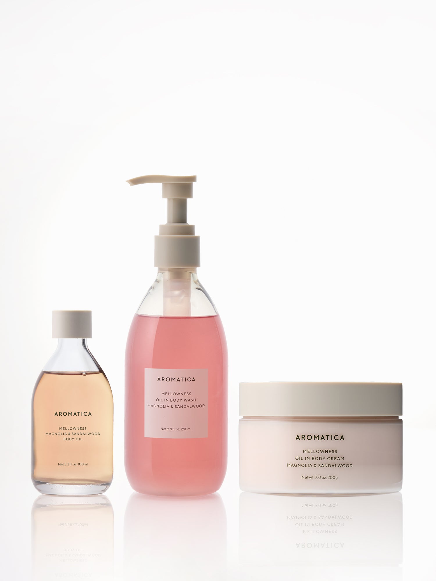Mellowness Body Wash 290ml & Cream 200g & Oil 100ml Set