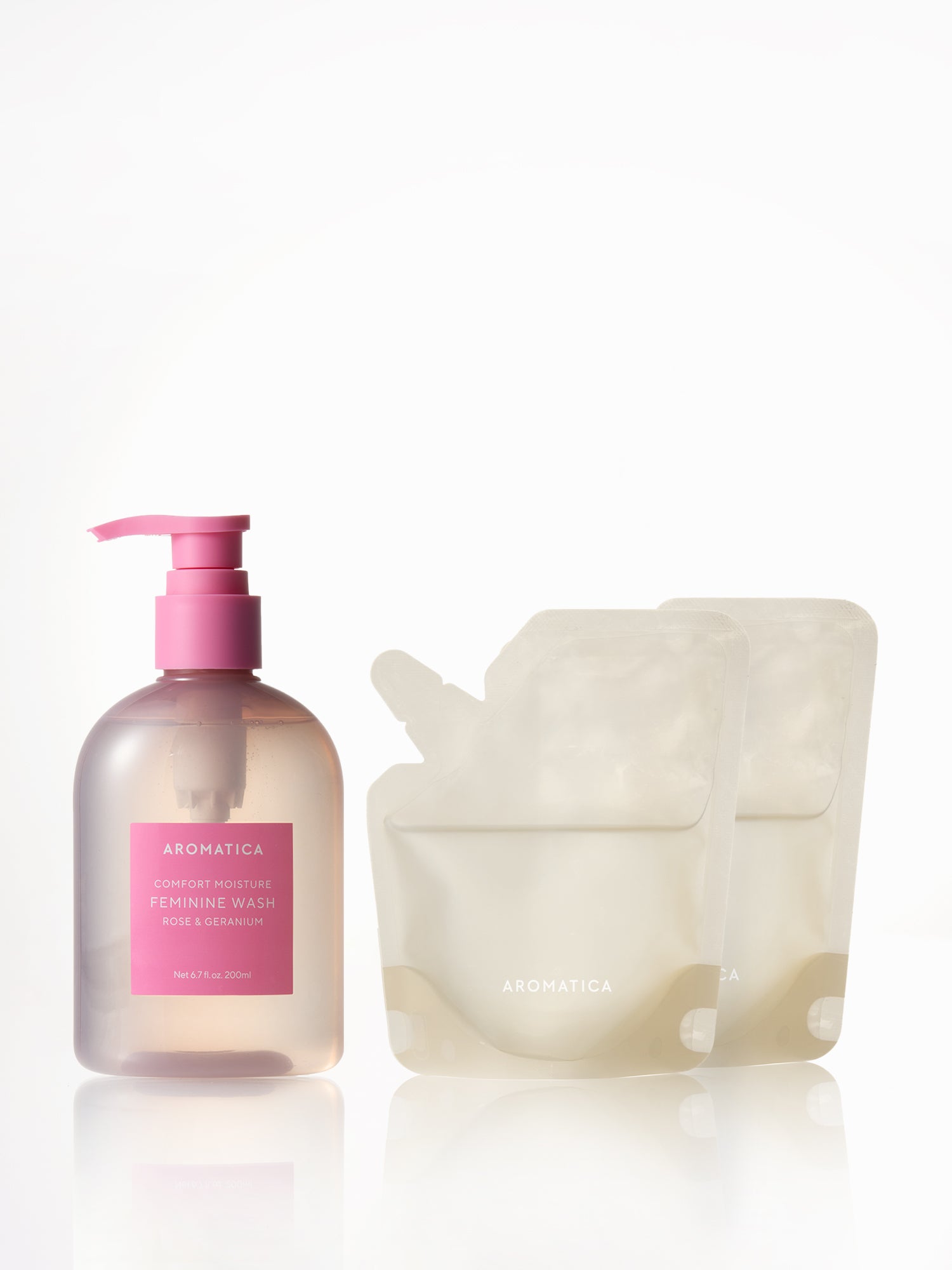 Comfort Moisture Feminine Wash Rose & Geranium 200ml & Refill 100ml x2
